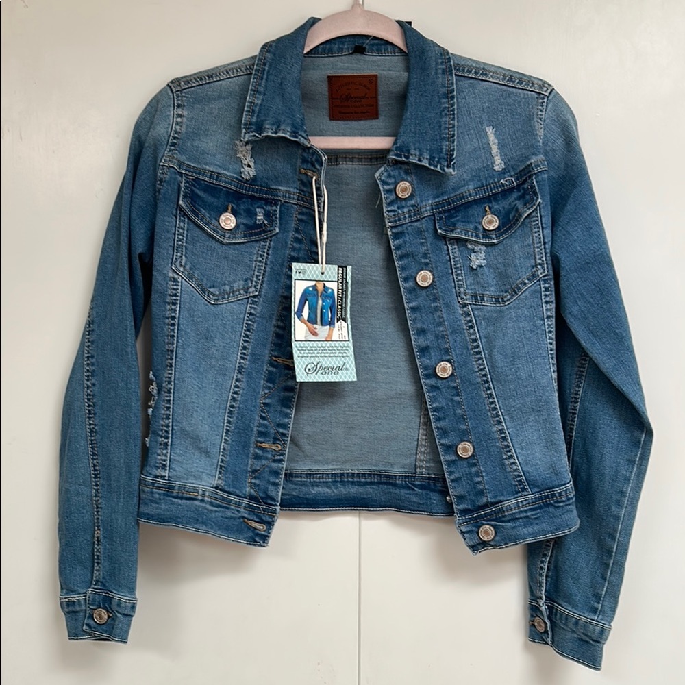 Blue Distressed Jean Jacket